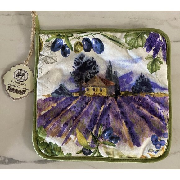Michel Design Works Matching French Lavender Kitchen Towel & Pot Holder - Picture 2 of 13